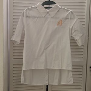 English Factory white short sleeve blouse